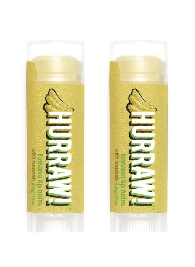 Hurraw! Banana Lip Balm 2 Pack: Organic Certified Vegan Cruelty and Gluten Free NonGMO 100% Natural Ingredients Bee Shea Soy and Palm Free Made in USA  - Image 1