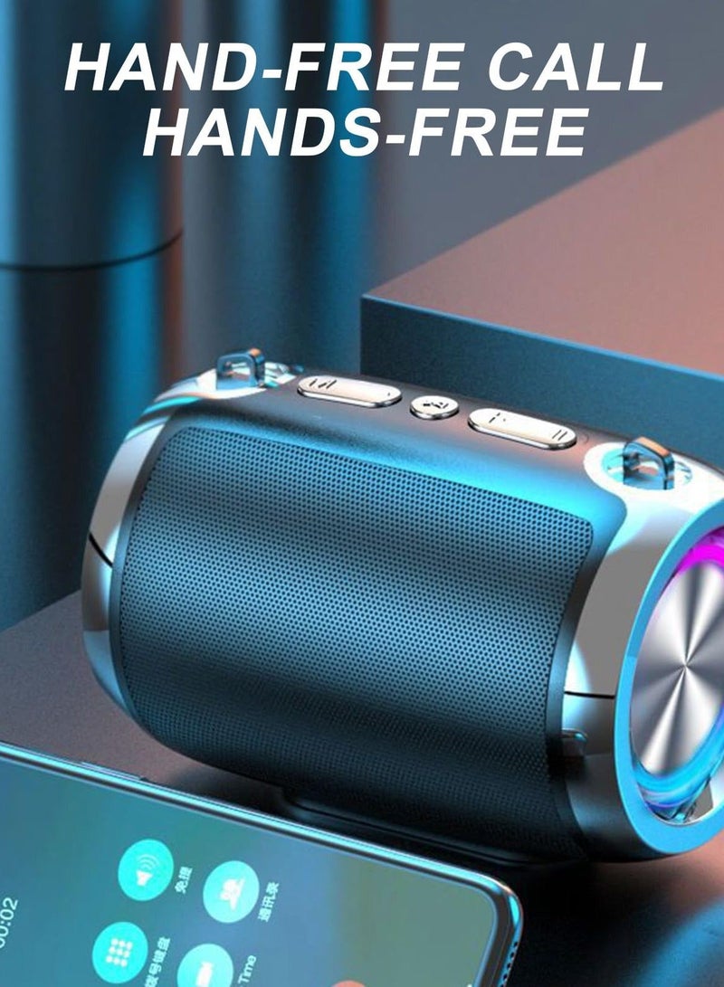 Wireless Bluetooth Speaker, Portable Waterproofs Intelligent Speaker with Led Lights, HiFi Stereo Sound Surround Sound Subwoofer, Powerful Sound Bluetooth Audio for Home Outdoor Party Game - Image 5