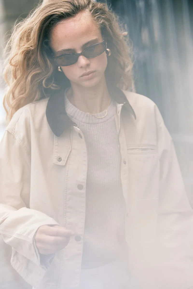 H&M Corduroy-collar canvas jacket