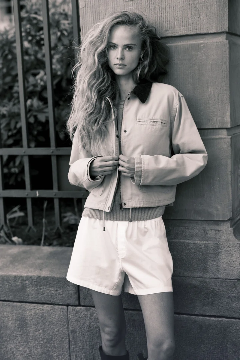 H&M Corduroy-collar canvas jacket