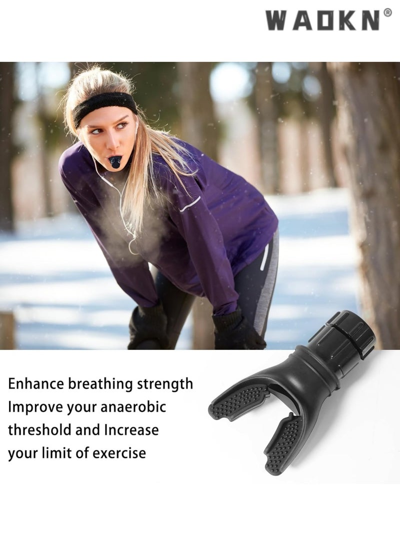 WAOKN Lung Breathing Trainer, Respiratory Exerciser with Adjustable Resistance,endurance training, Designed for Increasing Lung Capacity, Ideal for Breath Control Training, Black  - Image 2