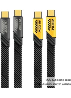 WEKOME WDC-192 Yellow PDA100W Typ-C+Typ-C Fast Charging Supported Data and Charging Cable  - Image 2