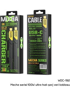 WEKOME WDC-192 Yellow PDA100W Typ-C+Typ-C Fast Charging Supported Data and Charging Cable  - Image 3