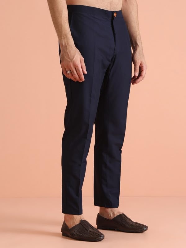 Kisah Cotton Blend Kurta Trouser Set for Men | Mens Long Sleeve Kurta with Pant Set Mens Ethnic Collections-KA-0779-T306-42-Multi - Image 2