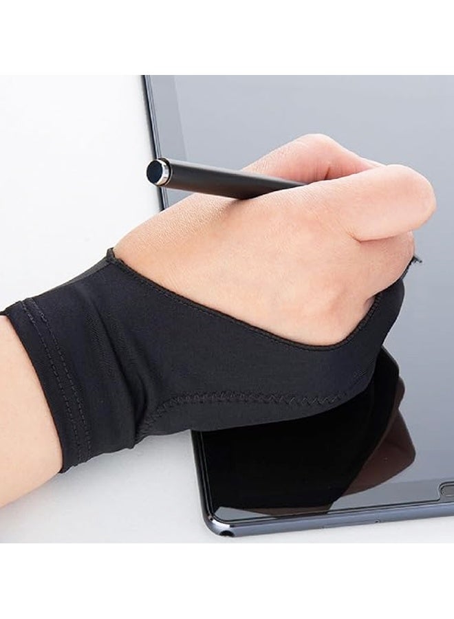 2 Pack Palm Rejection Gloves with Two Fingers for Paper Sketching, iPad, Graphics Drawing Tablet, Suitable for Left and Right Hand - Image 5