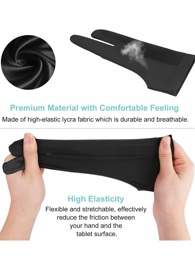 2 Pack Palm Rejection Gloves with Two Fingers for Paper Sketching, iPad, Graphics Drawing Tablet, Suitable for Left and Right Hand - Image 2