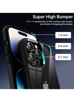 Generic Case Compatible With iPhone 14 Pro Max 6.7 Inch Clear Case Shockproof Hard PC + Soft Silicone Not Yellowing Transparent Protective Slim Case Phone (Black)  - Image 2