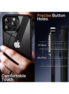 Generic Case Compatible With iPhone 14 Pro Max 6.7 Inch Clear Case Shockproof Hard PC + Soft Silicone Not Yellowing Transparent Protective Slim Case Phone (Black)  - Image 5