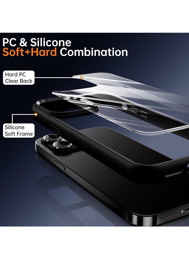 Generic - Case Compatible With iPhone 14 Pro Max 6.7 Inch Clear Case Shockproof Hard PC + Soft Silicone Not Yellowing Transparent Protective Slim Case Phone (Black) - Image 1