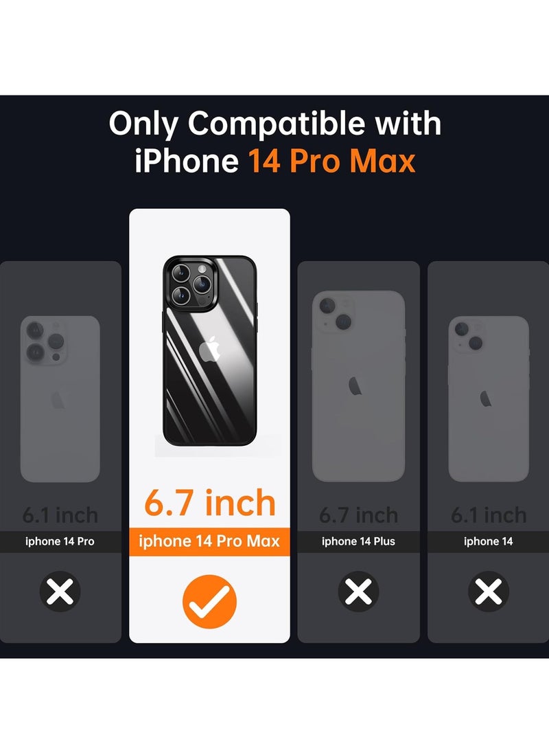 Generic - Case Compatible With iPhone 14 Pro Max 6.7 Inch Clear Case Shockproof Hard PC + Soft Silicone Not Yellowing Transparent Protective Slim Case Phone (Black) - Image 1