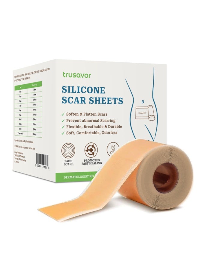 Trusavor Silicone Scar Sheets, (4cmX3m) Medical Grade, Flexible and Breathable, Scar Treatment Roll, Dermatologist Recommended - Image 1