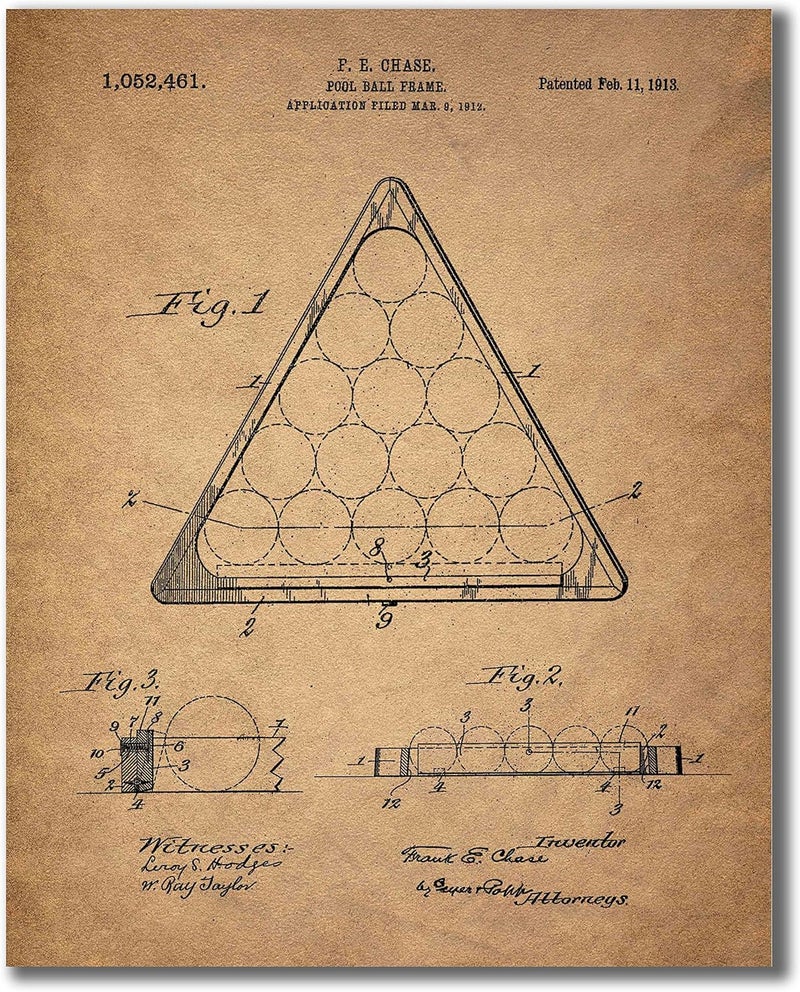 BigWig Prints Billiards Patent Wall Art - Set of 6 Vintage Pool Historical Photos - Image 5