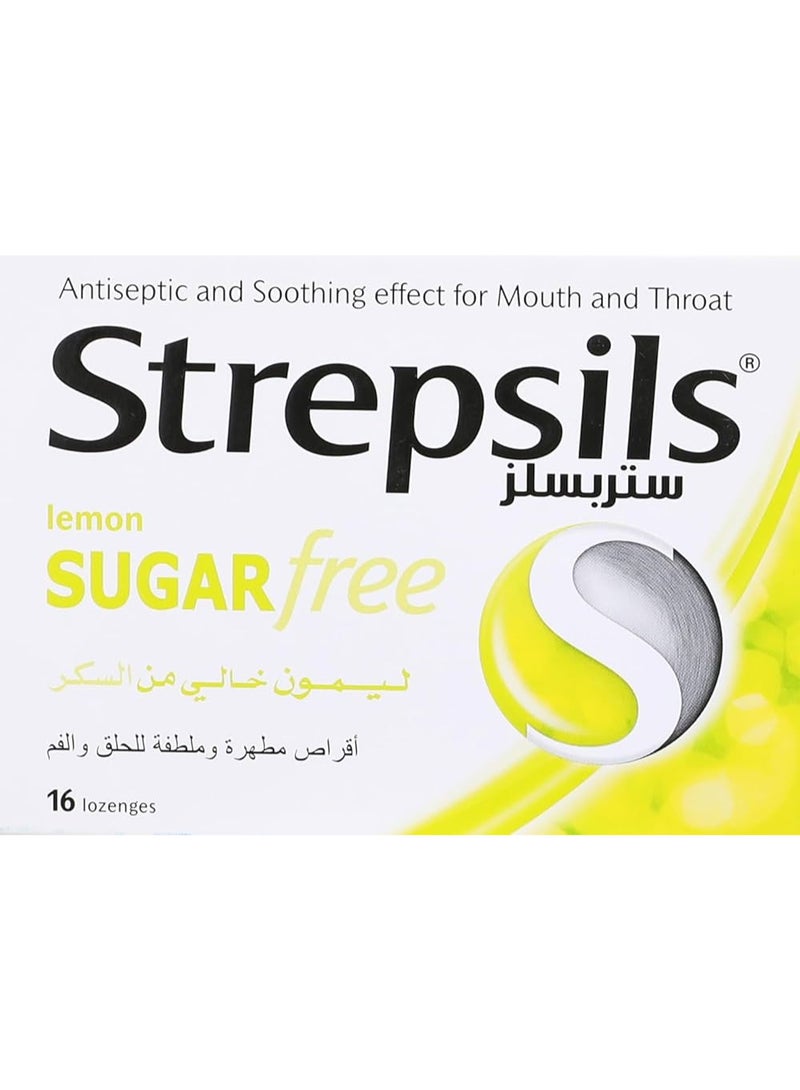 Strepsils Lemon Lozenges - Sugar Free - 16 Lozenges