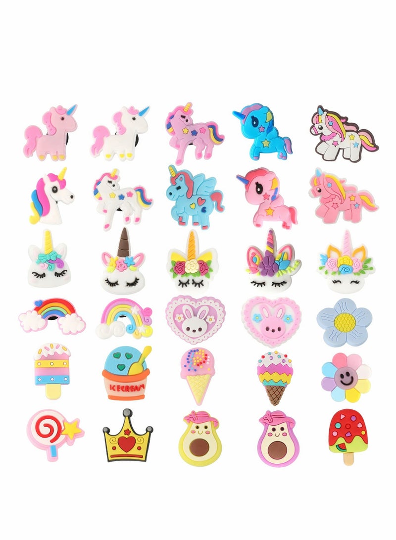 50 Pcs Croc Charms Unicorn Shoe Decoration Charms Crocs Pins Crocs Accessories - Image 2