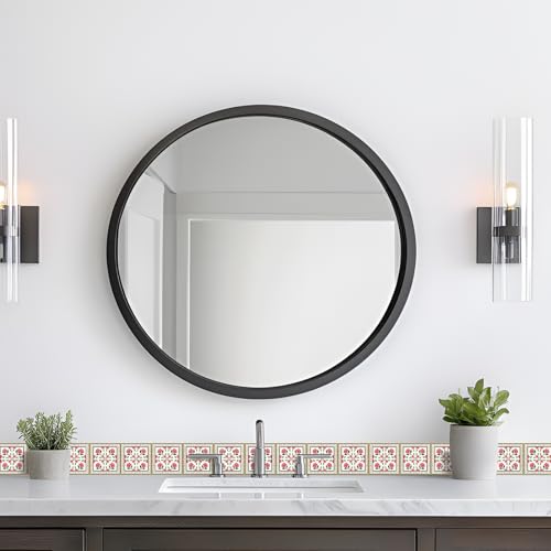 HOMETITUTE Wallpaper Border Peel and Stick Vintage Tile Texture Decorative Wall Trim Self Adhesive Border for Walls Mirror Frame Accent Strip for Bedroom Bathroom Kitchen Living Room 4x196 Inch - Image 3