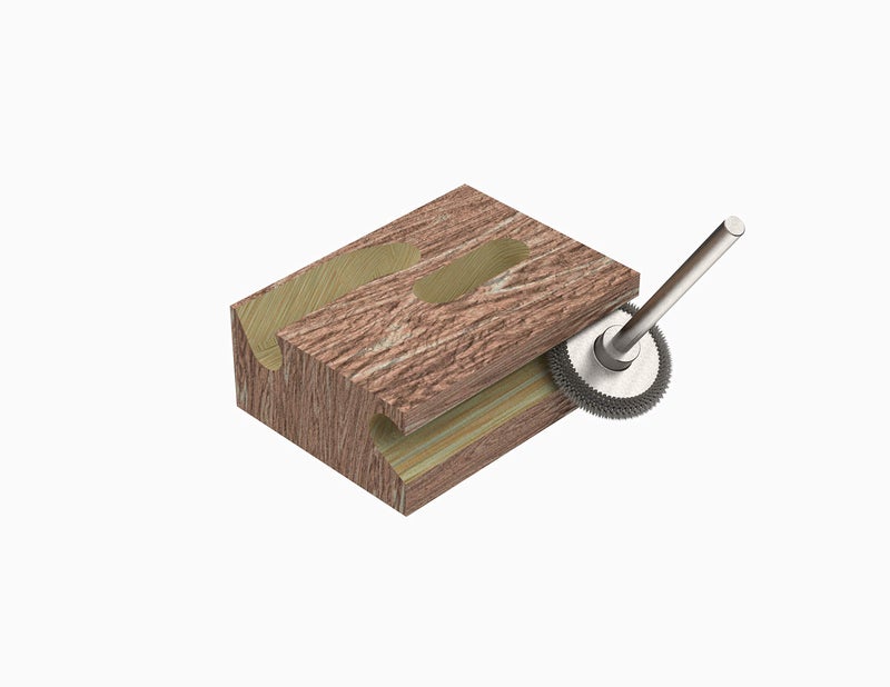 Kutzall Original Rotor Saw Rotary Burr, 1⁄8" Shaft, Fine - Wood Carving Bit for Dremel, Foredom, DeWalt, Milwaukee. Abrasive Tungsten Carbide, 3⁄4" (19mm) Dia. X 1⁄8" (3.1mm) Length, RS-34-EG - Image 4