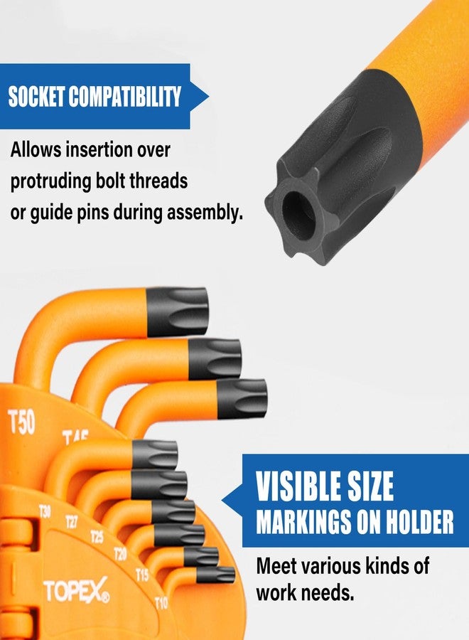 TOPEX 38Pcs Allen Key Set Multicolor Hex Key Allen Wrench Ball End Folding Hex Key Ball End Torx & Metric & Imperial Size for DIY Automotive Mechanic Home Use - Image 5