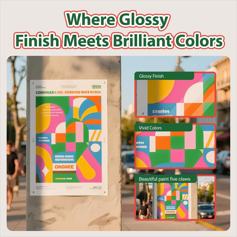 Uinkit Glossy Photo Paper 11x17 Inches 100 Sheets - Inkjet Printer Paper for Photos, Posters, Menus, Invitations - Vivid & Quick Drying Dye Ink Printers, No Curling, Smudge Proof - Image 5