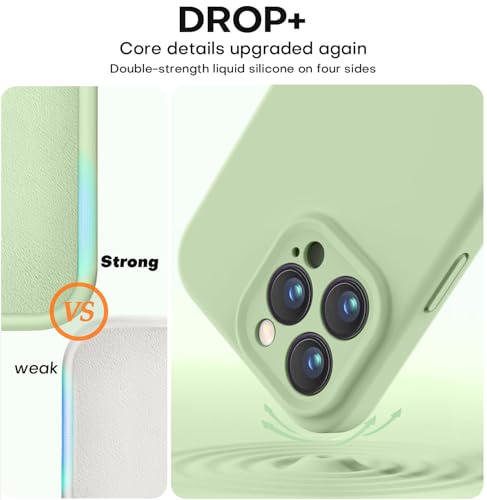 Vooii Compatible with iPhone 16 Pro Case, Liquid Silicone Upgrade [Camera Protection] [Soft Anti-Scratch Microfiber Lining] Shockproof Phone Case for iPhone 16 Pro 6.3 inch - Matcha - Image 4