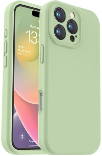 Vooii Compatible with iPhone 16 Pro Case, Liquid Silicone Upgrade [Camera Protection] [Soft Anti-Scratch Microfiber Lining] Shockproof Phone Case for iPhone 16 Pro 6.3 inch - Matcha - Image 1