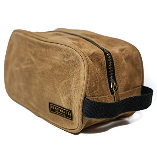 Readywares Waxed Canvas Toiletry Bag for Men, Tan, Dopp Kit Men, Stylish and Durable Shaving Kit Bag, Mens Toiletry Travel Bag - Image 3