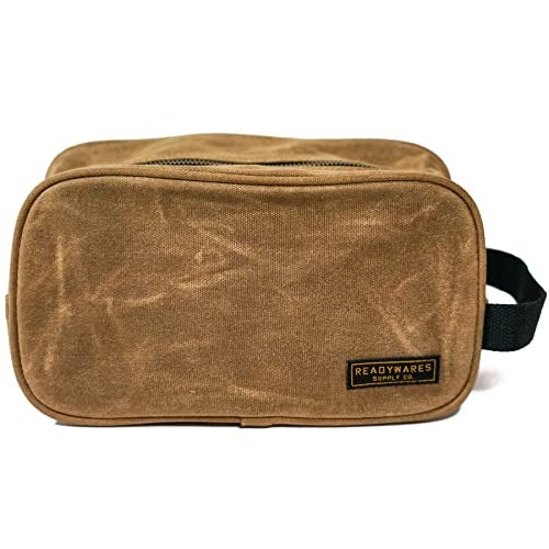Readywares Waxed Canvas Toiletry Bag for Men, Tan, Dopp Kit Men, Stylish and Durable Shaving Kit Bag, Mens Toiletry Travel Bag - Image 5