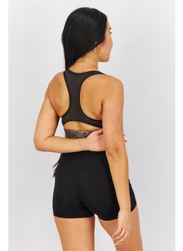 Reebok Women Padded Animal Print Sports Bra, Black and Brown Combo  - Image 4