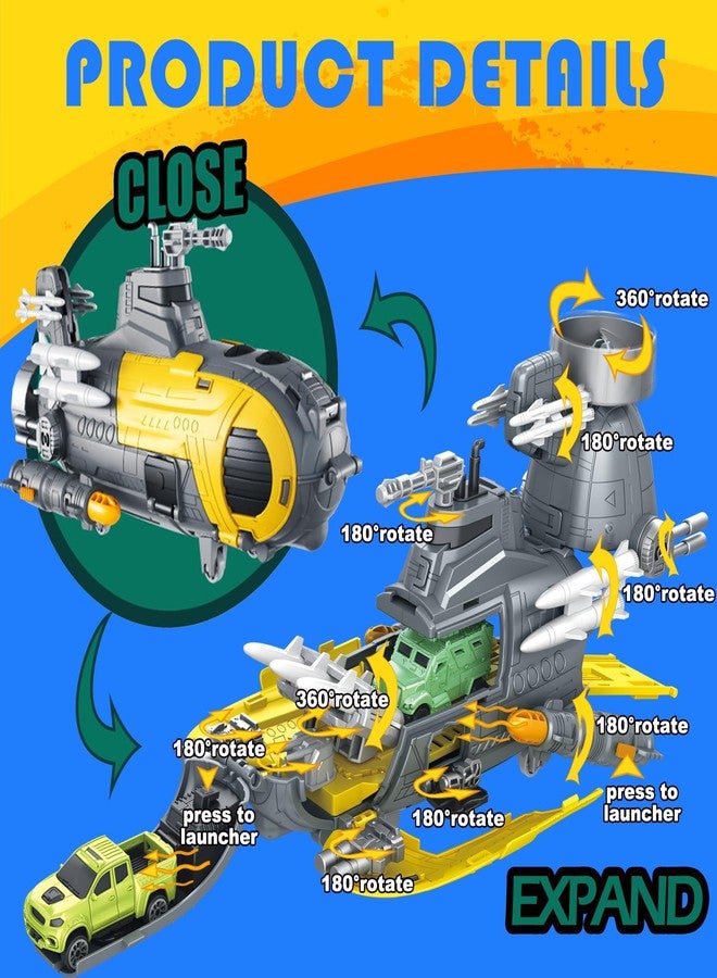Frontoytall Sea Creatures Toys for Kids, Submarine, Ocean Animal Toys Cars - Image 3