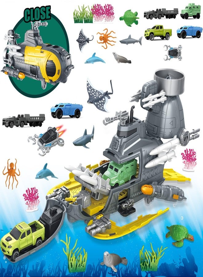 Frontoytall Sea Creatures Toys for Kids, Submarine, Ocean Animal Toys Cars - Image 1