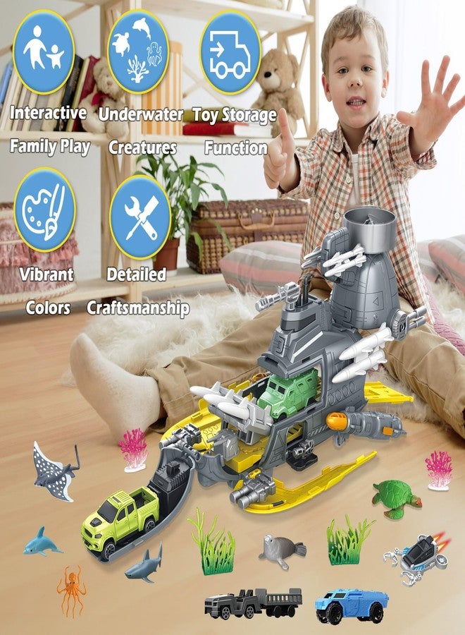 Frontoytall Sea Creatures Toys for Kids, Submarine, Ocean Animal Toys Cars - Image 5