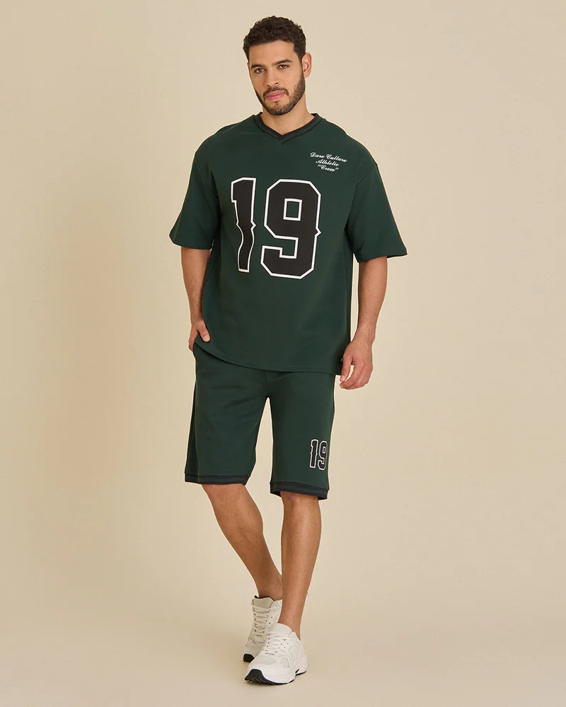 Redtag Men Green Sports Interlock Shorts
