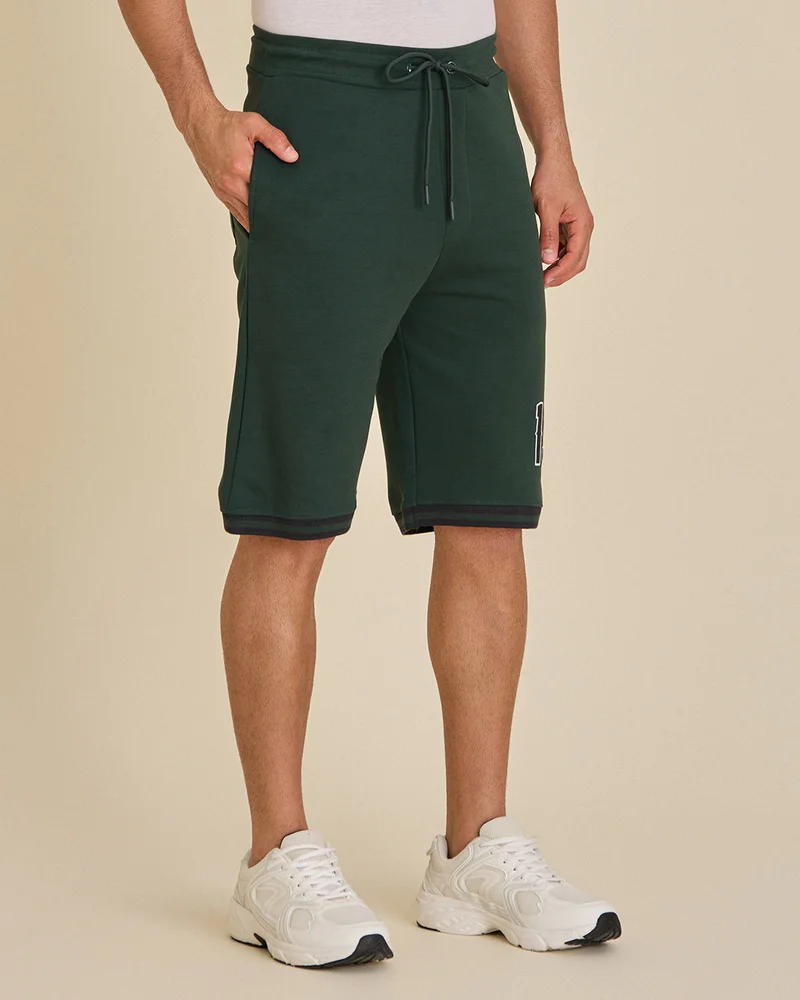 Redtag Men Green Sports Interlock Shorts