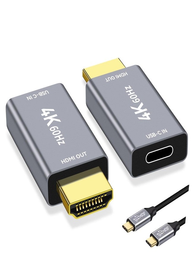 محول من منفذ USB-C أنثى إلى منفذ HDMI ذكر مع كابل فيديو USB بطول 1.0 متر، يدعم دقة 4K بمعدل 60 هرتز، محول من منفذ USB Type-C أحادي الاتجاه إلى منفذ HDMI 2.0، محول Thunderbolt 3/4 إلى HDMI لأجهزة iPhone 17 وMacBook وGalaxy - عبوة واحدة - Image 1