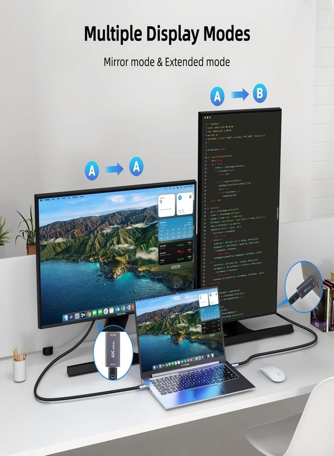 محول من منفذ USB-C أنثى إلى منفذ HDMI ذكر مع كابل فيديو USB بطول 1.0 متر، يدعم دقة 4K بمعدل 60 هرتز، محول من منفذ USB Type-C أحادي الاتجاه إلى منفذ HDMI 2.0، محول Thunderbolt 3/4 إلى HDMI لأجهزة iPhone 17 وMacBook وGalaxy - عبوة واحدة - Image 5