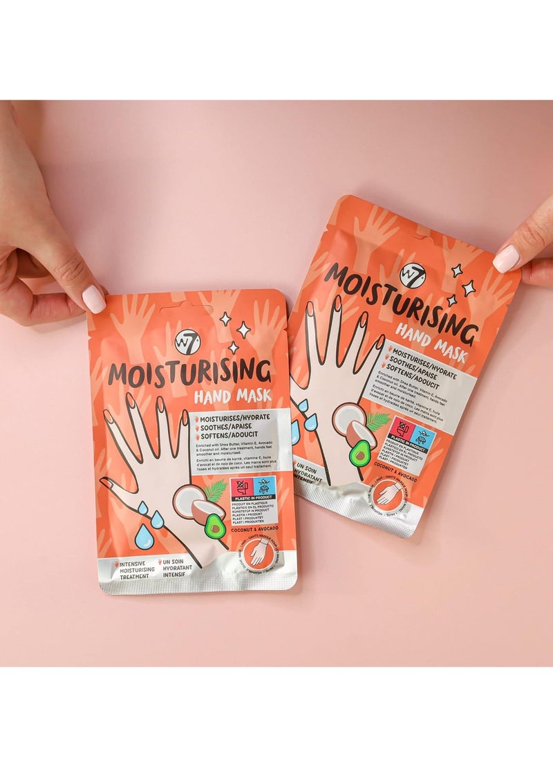 W7 W7 Moisturizing Hand Mask Treatment - At Home Intense Hydration Glove Set - 2 Pairs - With Shea Butter, Vitamin E & Coconut Oil  - Image 2