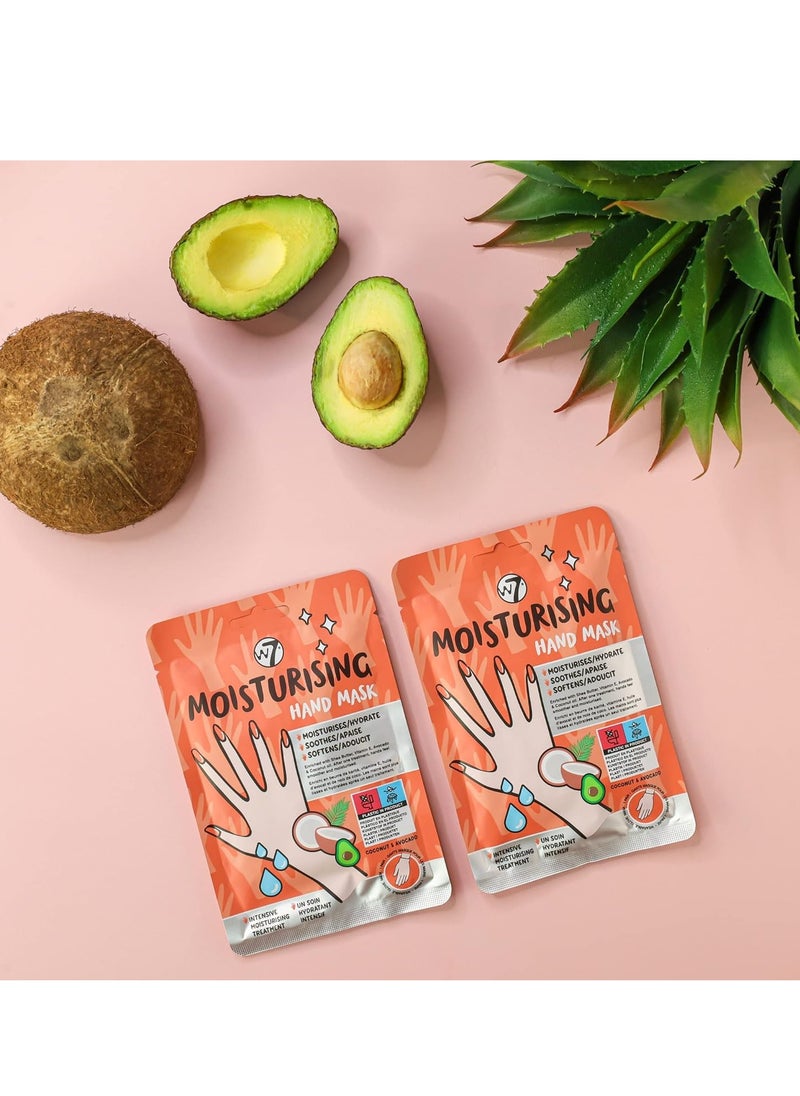 W7 W7 Moisturizing Hand Mask Treatment - At Home Intense Hydration Glove Set - 2 Pairs - With Shea Butter, Vitamin E & Coconut Oil  - Image 4