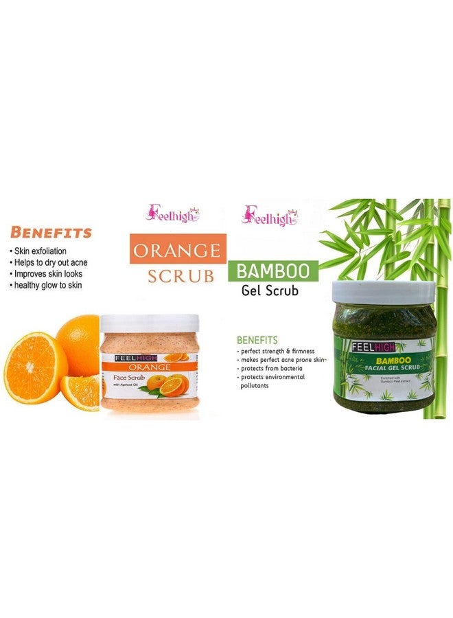 FEELHIGH سكراب البرتقال للوجه والجسم 500 جرام - عبوة 2 (سكراب البرتقال وسكراب جل البامبو) - Image 2