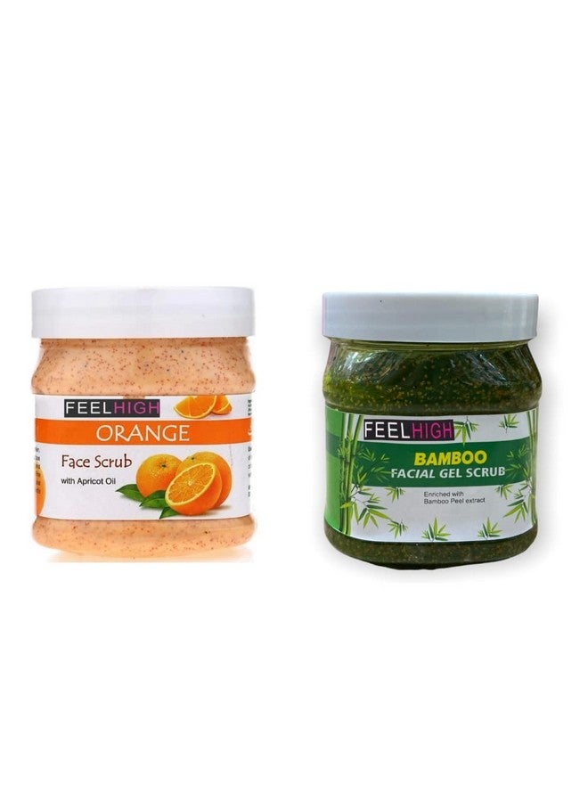FEELHIGH سكراب البرتقال للوجه والجسم 500 جرام - عبوة 2 (سكراب البرتقال وسكراب جل البامبو) - Image 1