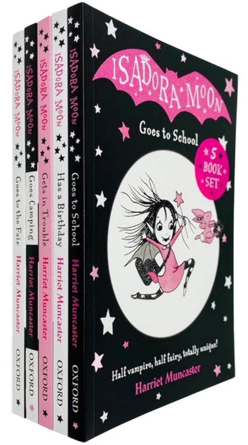 OXFORD UNIVERSITY PRESS Isadora Moon 5 Books Collection Set by Harriet Muncaster (Goes Camping, Goes to the Fair, Goes to School, Has a Birthday & Gets in Trouble) - Image 1
