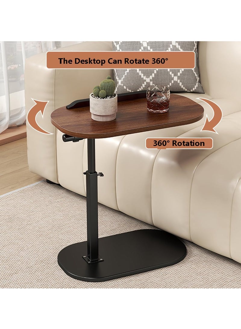 Roman Side Table, End Table With Multiple Adjustment Functions, Small Computer Table, Bedside Table, Wooden C-shaped Sofa Side Table, Suitable For Various Scenes Such As Living Room, Bedroom, Etc. Suitable For Side Tables In Small Spaces - Image 2