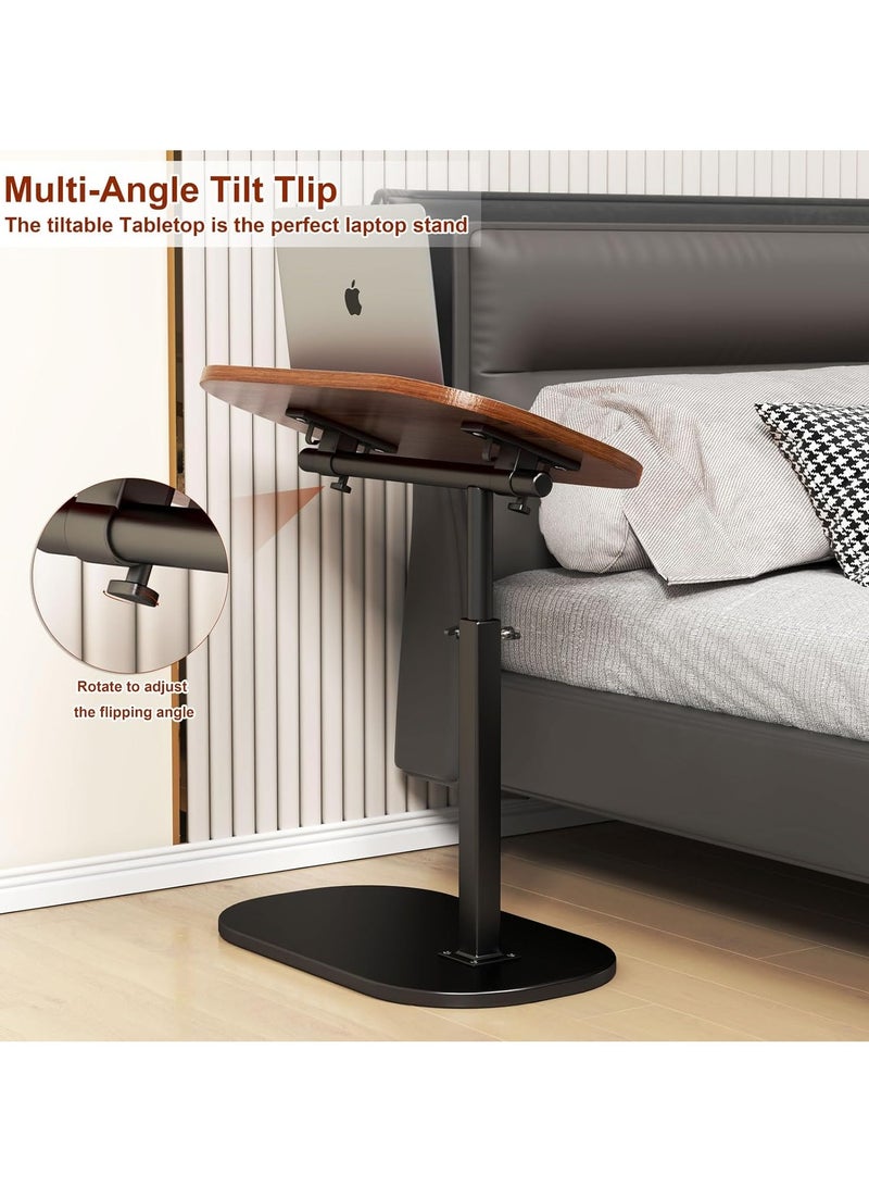Roman Side Table, End Table With Multiple Adjustment Functions, Small Computer Table, Bedside Table, Wooden C-shaped Sofa Side Table, Suitable For Various Scenes Such As Living Room, Bedroom, Etc. Suitable For Side Tables In Small Spaces - Image 5