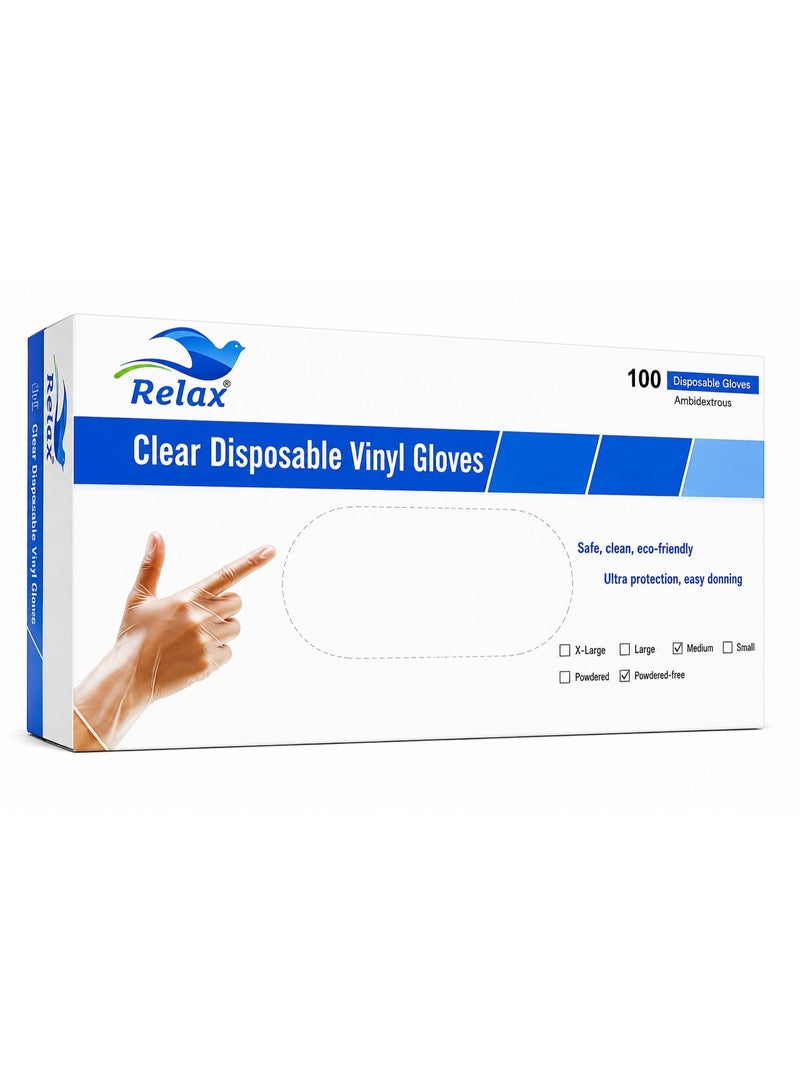 Relax Vinyl Gloves Powder Free Disposable - Image 1