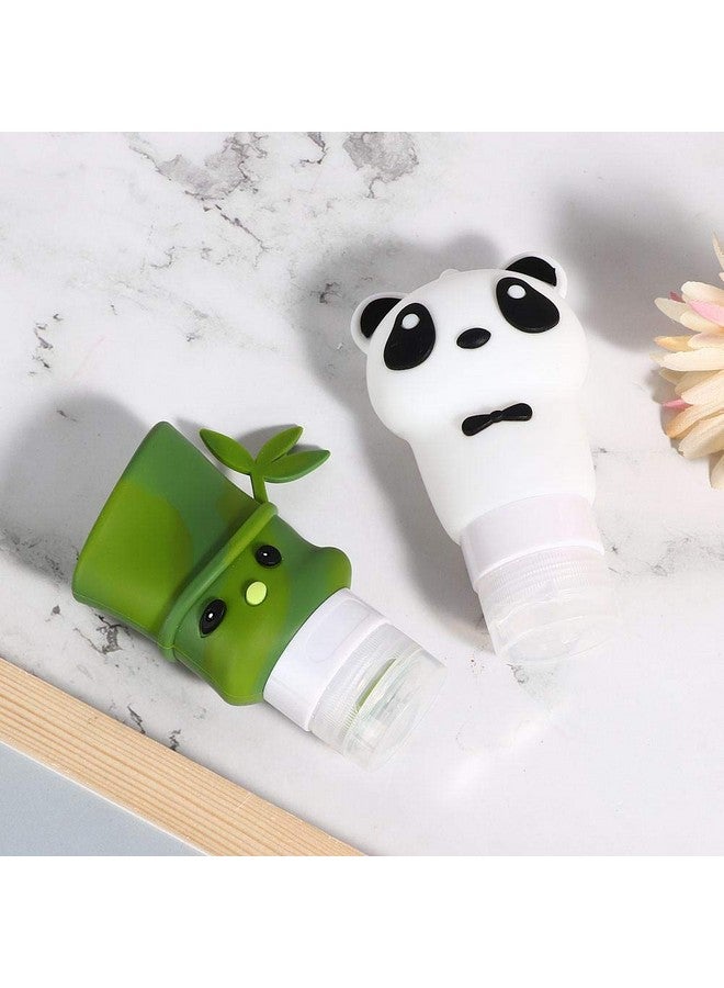 Haofy 2Pcs Cartoon Panda Bamboo Shape Cosmetic Container Silicone Travel Squeeze Bottle Shampoo Lotion Cosmetic Container Leakproof Liquids Bottles - Image 4