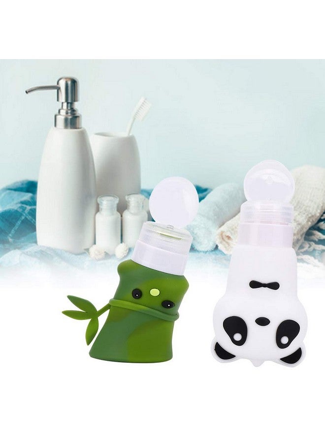Haofy 2Pcs Cartoon Panda Bamboo Shape Cosmetic Container Silicone Travel Squeeze Bottle Shampoo Lotion Cosmetic Container Leakproof Liquids Bottles - Image 5