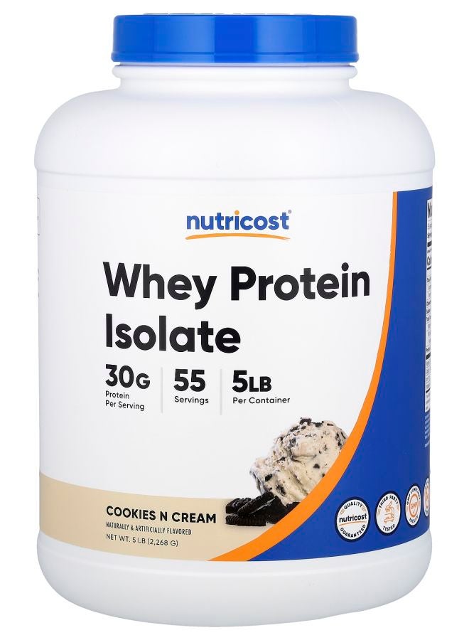 Nutricost Whey Protein Isolate Cookies N Cream 5 lb (2268 g) - Image 1