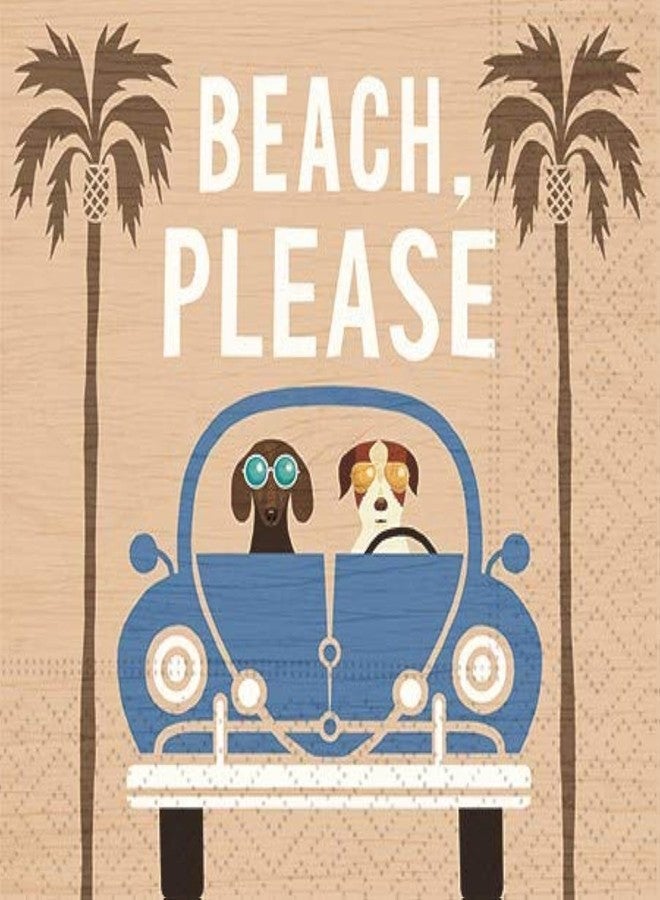 Beach Please Cocktail Napkins - Fun Beach Design, Party Supplies, 20 Beverage Napkins