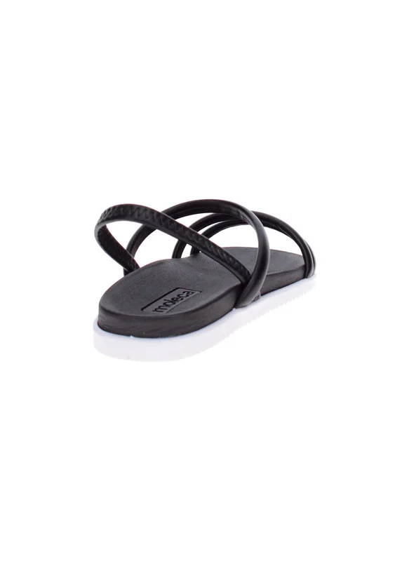موليكا Moleca Ladies Flat Sandals Black | Made In Brazil