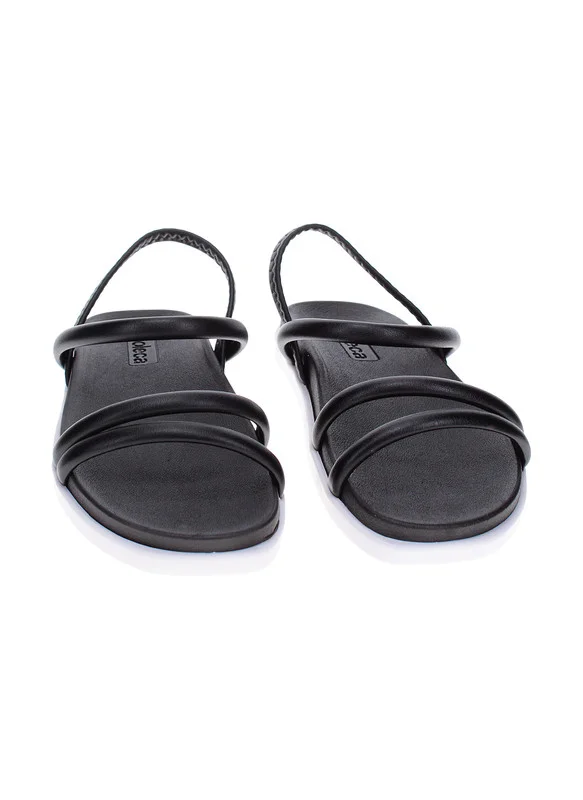 موليكا Moleca Ladies Flat Sandals Black | Made In Brazil