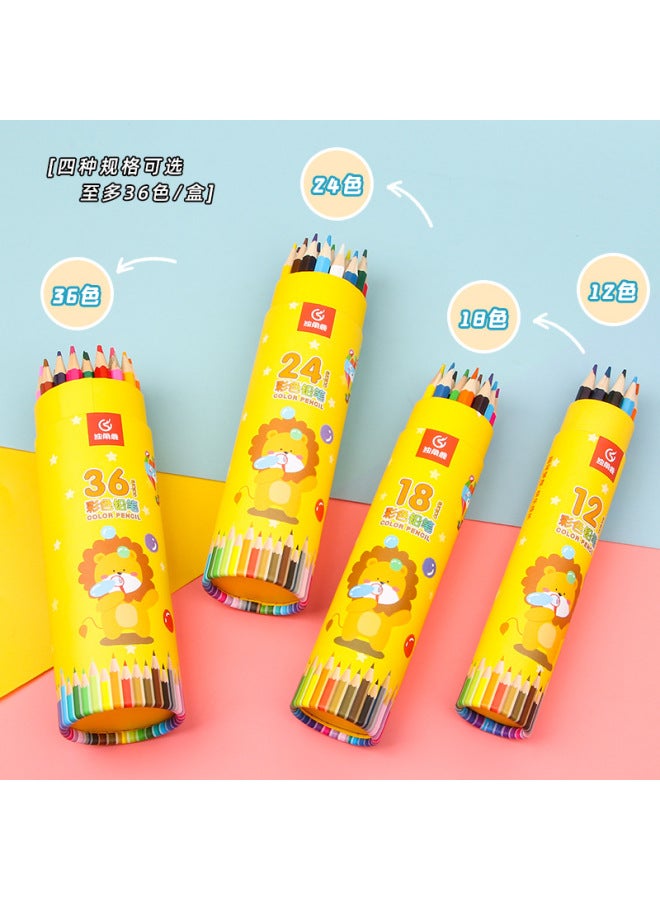 HELPS Barrel Color Lead Set Student Painting Color Pencil 12 Color 24 Color 36 Color Painting Color Pencil For Children - Image 2