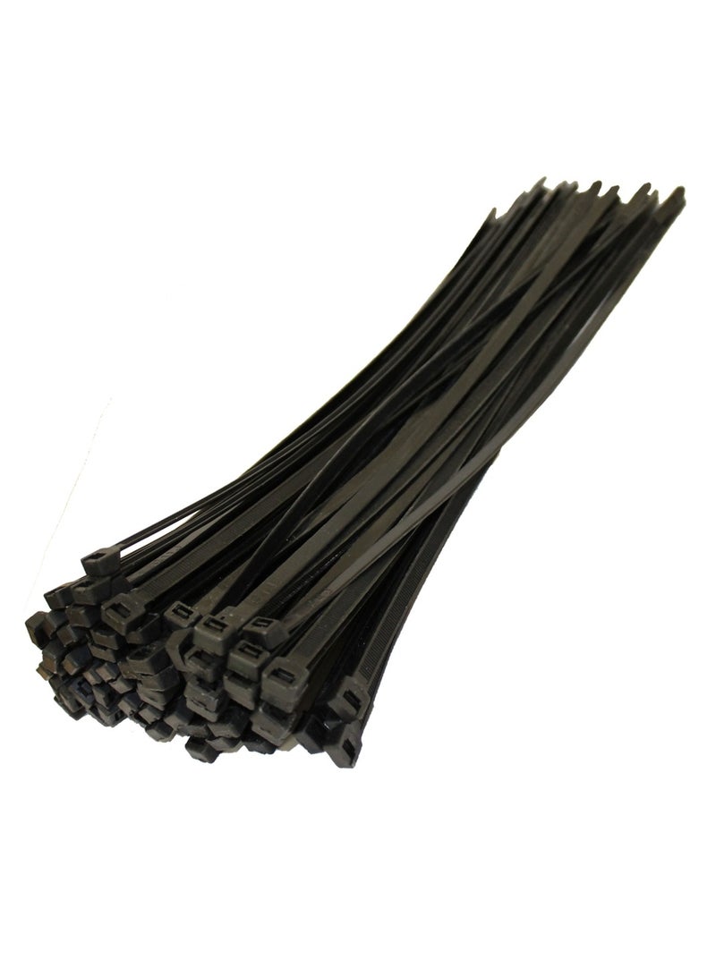 Cable Ties 250mm x 3.6mm Strong and Durable Zip Ties for Electrical, Networking, and Home Use, Black Colour Pack of 100 Ties